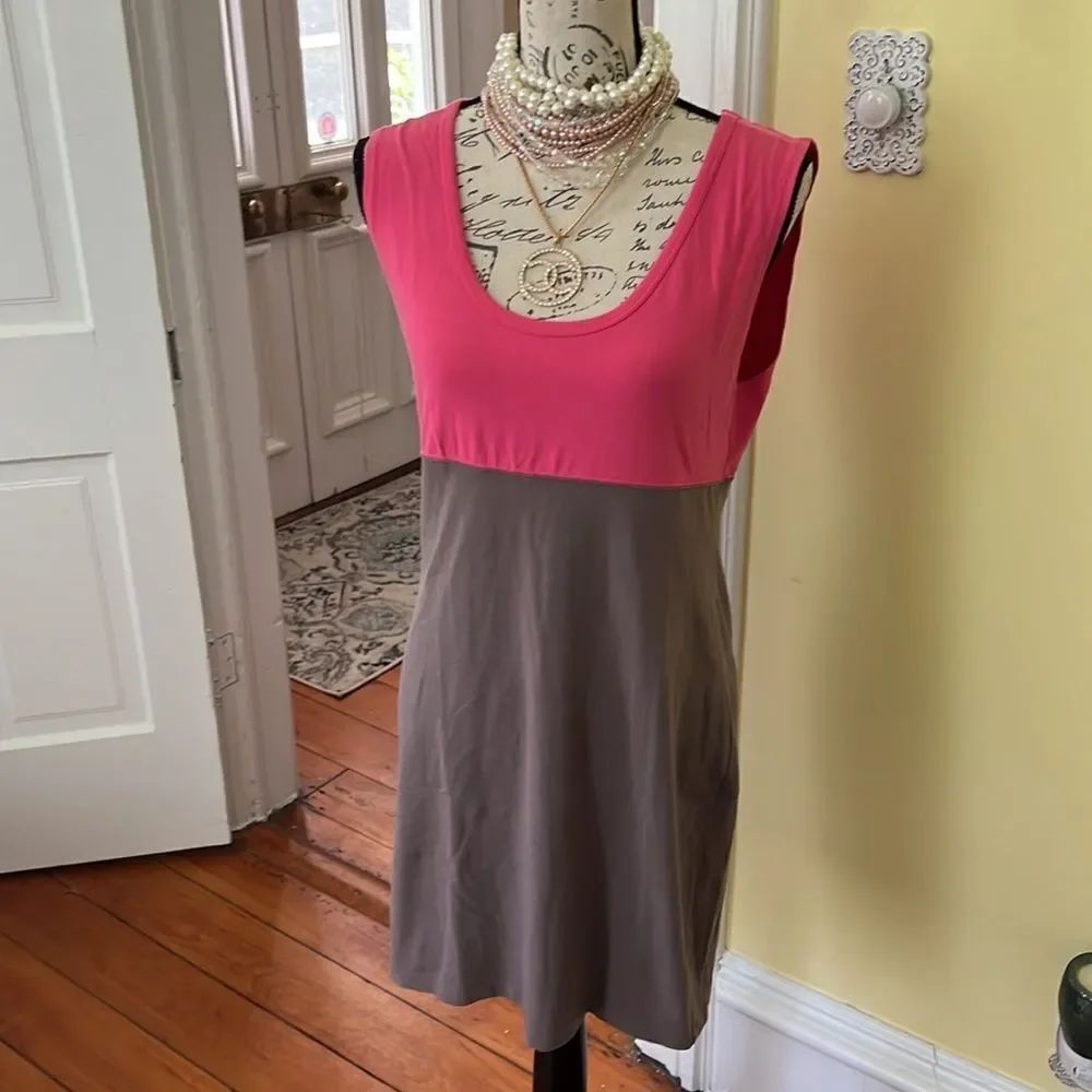 *Moda Intl* Sz L Cotton Spandex Bodycon Tank Dress EUC - Picture 1 of 7